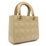 Christian Dior Beige Patent Cannage Small Lady Dior Christian Dior
