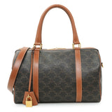 Celine Triomphe Canvas Calfskin Boston Bag Handbags Celine
