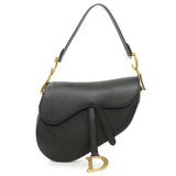 Christian Dior Black Grained Calfskin Saddle Bag Handbags Christian Dior
