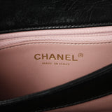 Chanel Black Calfskin Quilted Small Straight Lined Flap