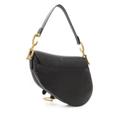 Christian Dior Black Grained Calfskin Saddle Bag Handbags Christian Dior