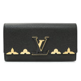 Louis Vuitton Black Taurillon Leather Flower Studded Capucines Wallet Accessories Louis Vuitton
