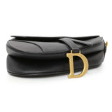 Christian Dior Black Grained Calfskin Saddle Bag Handbags Christian Dior