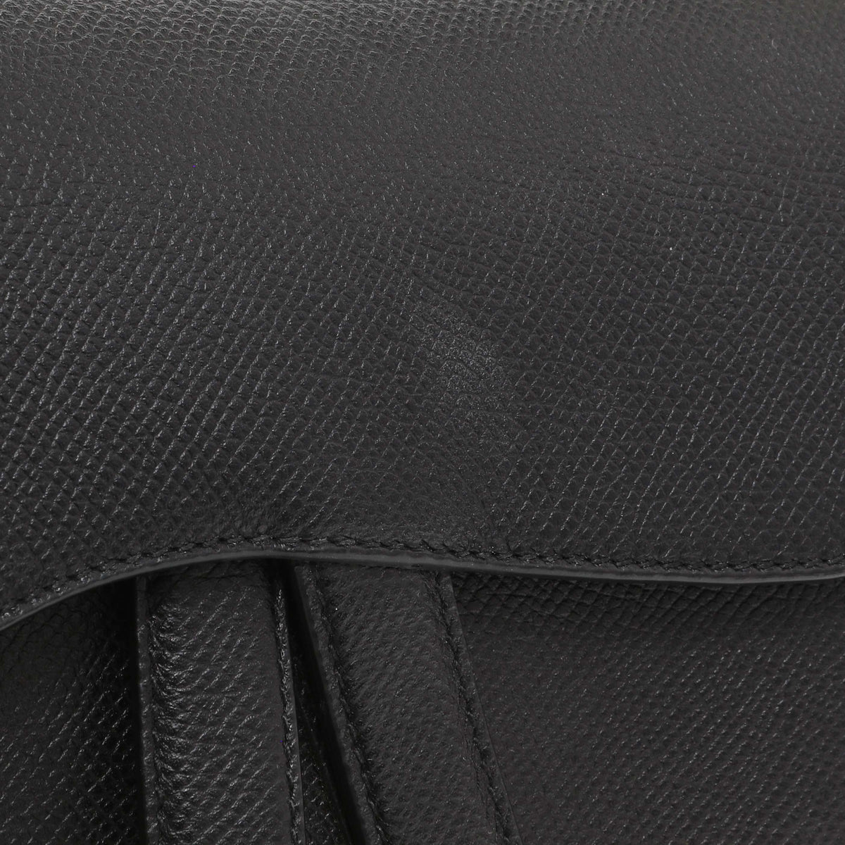 Christian Dior Black Grained Calfskin Saddle Bag Handbags Christian Dior