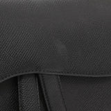 Christian Dior Black Grained Calfskin Saddle Bag Handbags Christian Dior