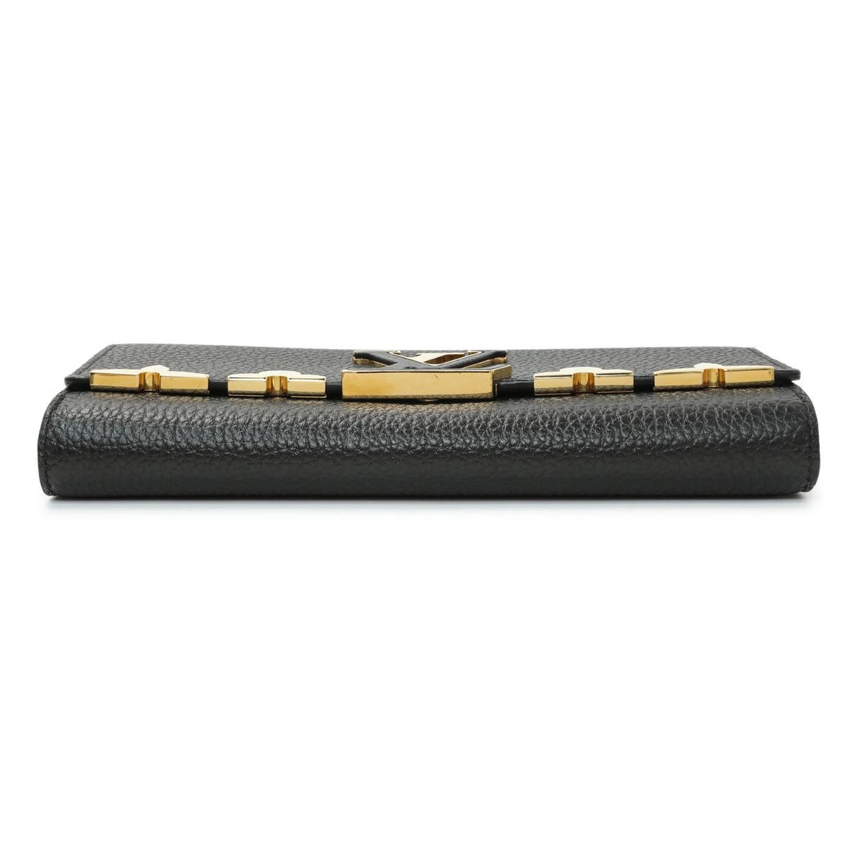 Louis Vuitton Black Taurillon Leather Flower Studded Capucines Wallet Accessories Louis Vuitton