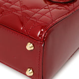 Christian Dior Red Patent Cannage Mini Lady Dior