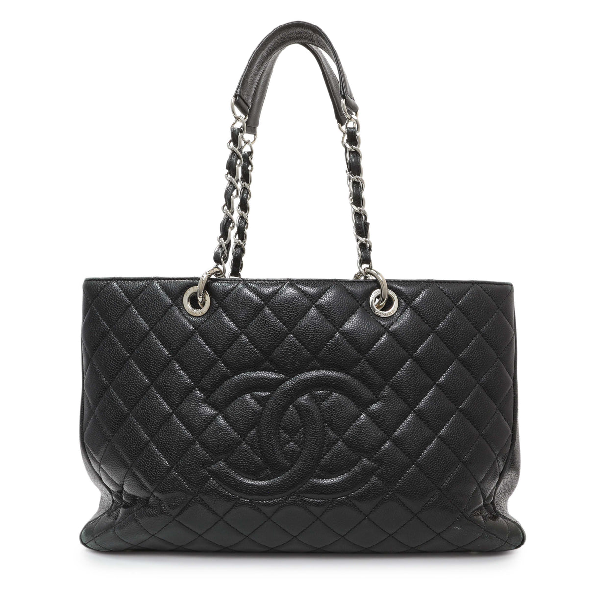 Chanel Black Quilted Caviar XL Grand Shopping Tote GST Handbags Chanel