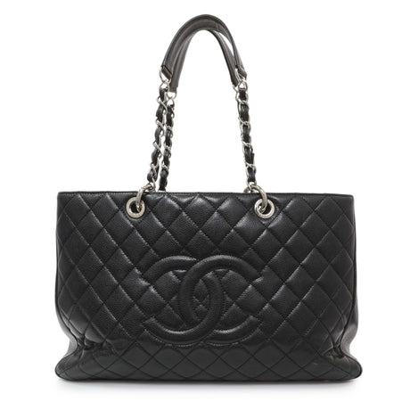 Chanel Black Quilted Caviar XL Grand Shopping Tote GST Handbags Chanel