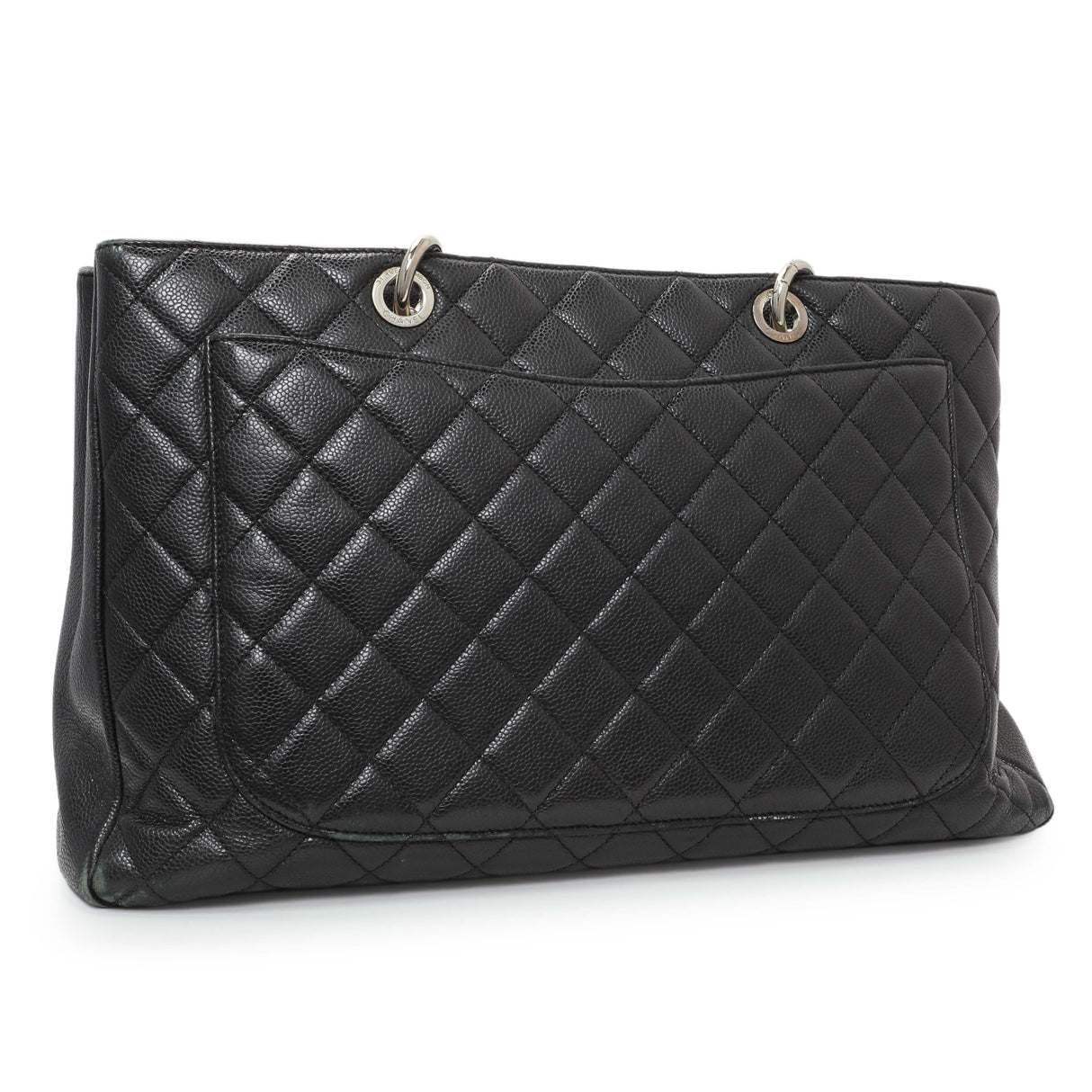 Chanel Black Quilted Caviar XL Grand Shopping Tote GST Handbags Chanel