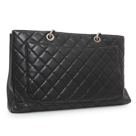 Chanel Black Quilted Caviar XL Grand Shopping Tote GST Handbags Chanel