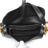 Christian Dior Black Grained Calfskin Saddle Bag Handbags Christian Dior
