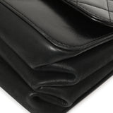 Chanel Black Calfskin Quilted Small Straight Lined Flap