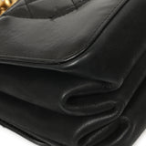 Chanel Black Calfskin Quilted Small Straight Lined Flap