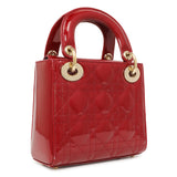 Christian Dior Red Patent Cannage Mini Lady Dior