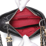 Chanel Black Aged Calfskin Chevron Quilted Small Gabrielle Hobo Handbags Chanel
