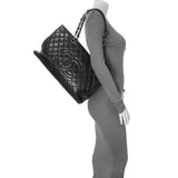 Chanel Black Quilted Caviar XL Grand Shopping Tote GST Handbags Chanel