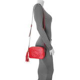 Gucci Red Pebbled Calfskin Small Soho Disco Bag Handbags Gucci