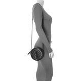 Saint Laurent Black Calfskin Matelasse Chevron Round Vinyle Camera Bag Handbags Saint Laurent