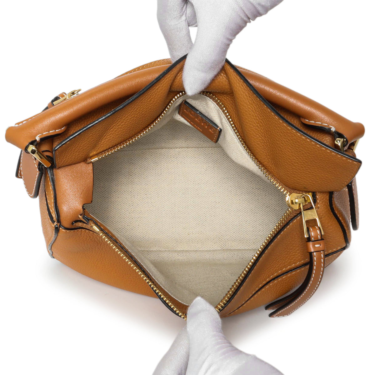 Loewe Tan Grained Calfskin Small Puzzle Bag Handbags Loewe