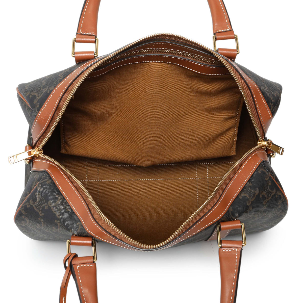 Celine Triomphe Canvas Calfskin Boston Bag Handbags Celine