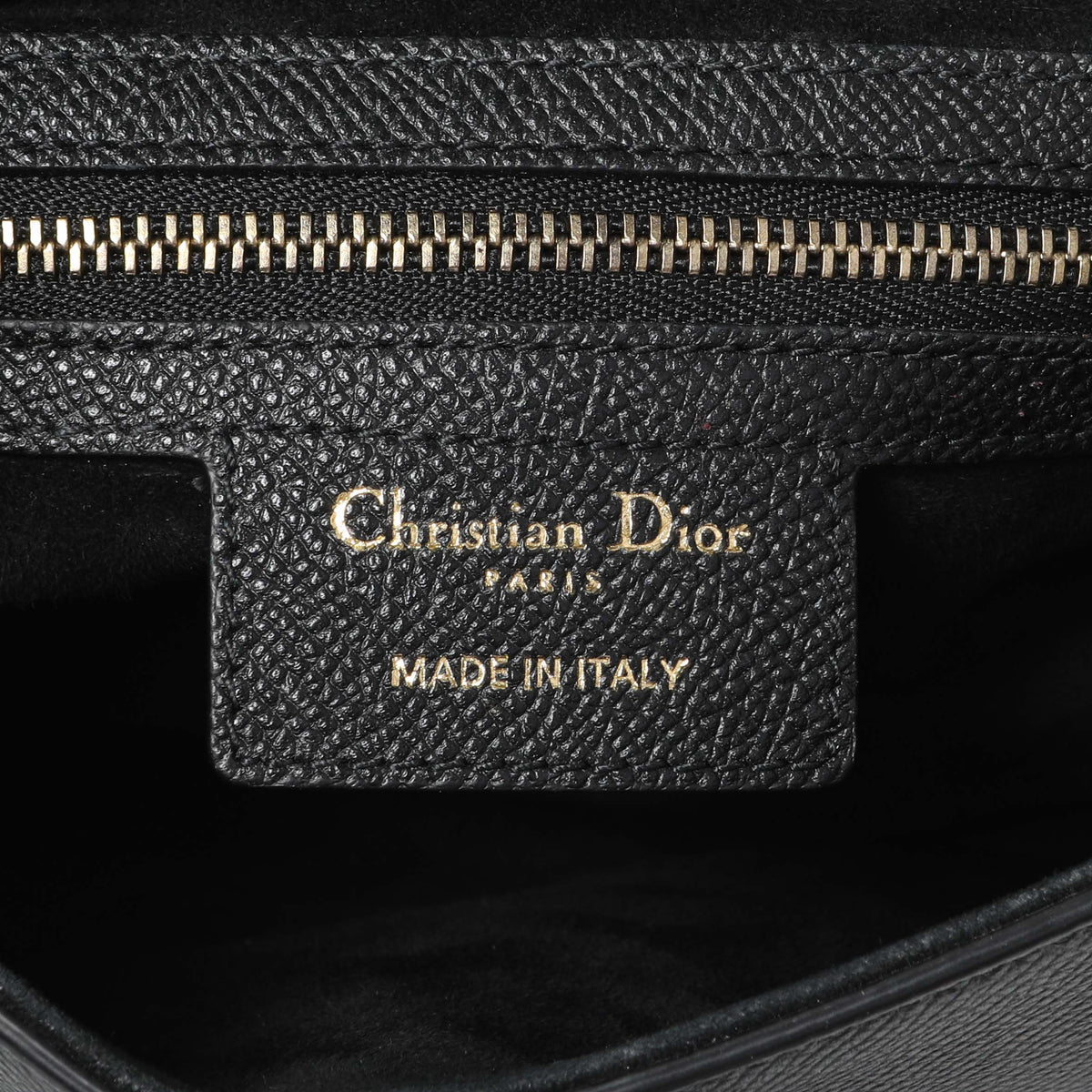 Christian Dior Black Grained Calfskin Saddle Bag Handbags Christian Dior