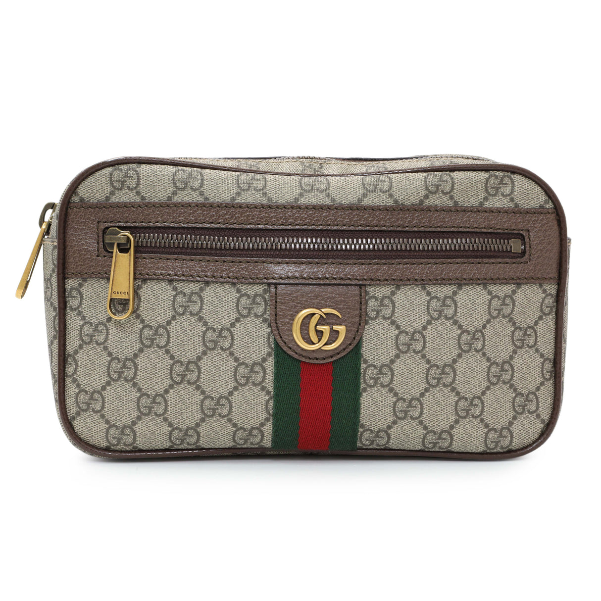 Gucci Brown Soft GG Supreme Monogram Medium Ophidia Belt Bag Handbags Gucci