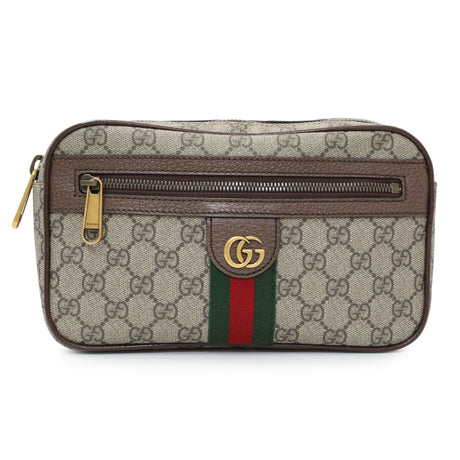 Gucci Brown Soft GG Supreme Monogram Medium Ophidia Belt Bag Handbags Gucci