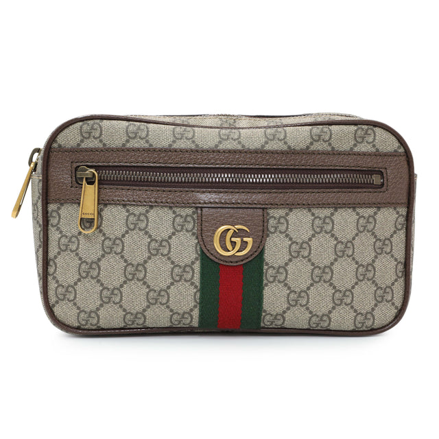 Gucci Brown Soft GG Supreme Monogram Medium Ophidia Belt Bag Handbags Gucci