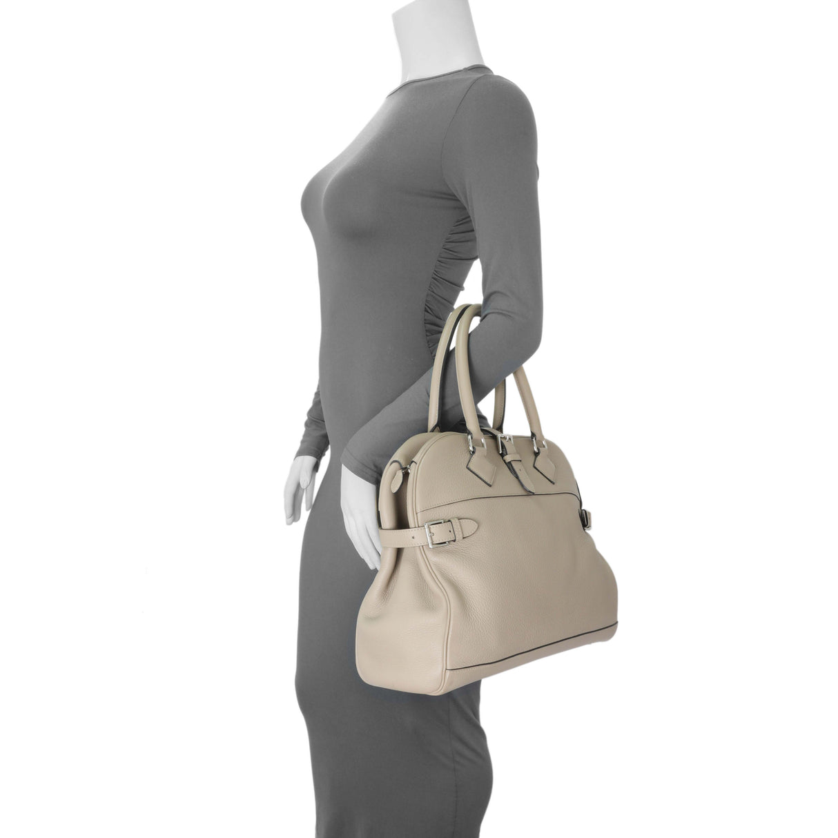 Hermes Gris Tourterelle Taurillon Clemence Atlas 35 Handbags Hermes