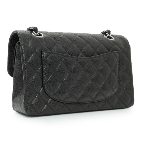 Chanel Black Quilted Caviar Small Classic Double Flap Handbags Chanel
