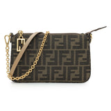 Fendi Fabric Jacquard Vitello Grace FF 1974 Baguette Pouch Handbags Fendi
