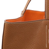 -6 items Mon June 29 ⬆️- Hermes Brown/Orange Taurillon Clemence Double Sens 45 Reversible Tote Handbags Hermes