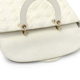 Christian Dior White Lambskin Cannage Large Lady Dior Handbags Christian Dior