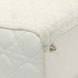 Christian Dior White Lambskin Cannage Large Lady Dior Handbags Christian Dior