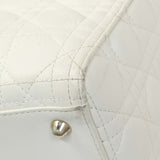 Christian Dior White Lambskin Cannage Large Lady Dior Handbags Christian Dior