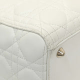 Christian Dior White Lambskin Cannage Large Lady Dior Handbags Christian Dior