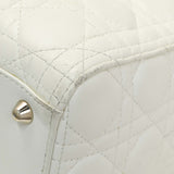 Christian Dior White Lambskin Cannage Large Lady Dior Handbags Christian Dior