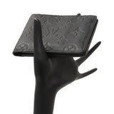 Louis Vuitton Calfskin Monogram Shadow Multiple Wallet Black Accessories Louis Vuitton