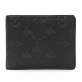 Louis Vuitton Calfskin Monogram Shadow Multiple Wallet Black Accessories Louis Vuitton