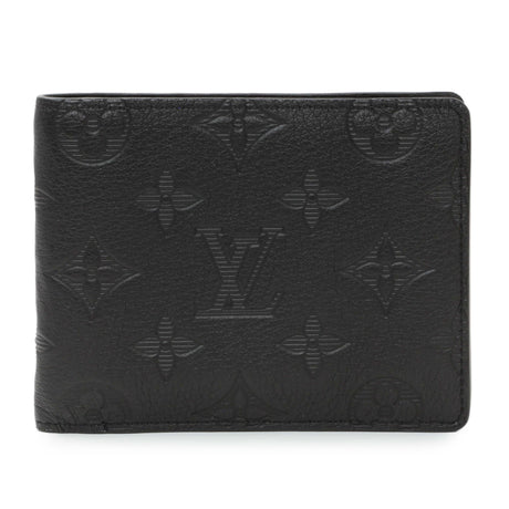 Louis Vuitton Calfskin Monogram Shadow Multiple Wallet Black Accessories Louis Vuitton