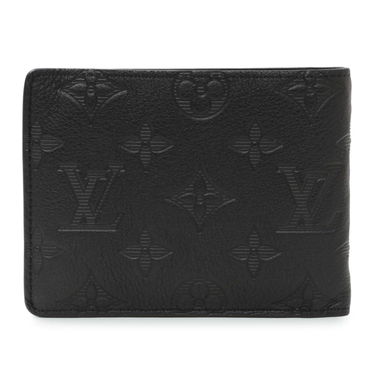 Louis Vuitton Calfskin Monogram Shadow Multiple Wallet Black Accessories Louis Vuitton