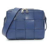 Bottega Veneta Blue Lambskin Maxi Intrecciato Cassette Camera Bag Handbags Bottega Veneta