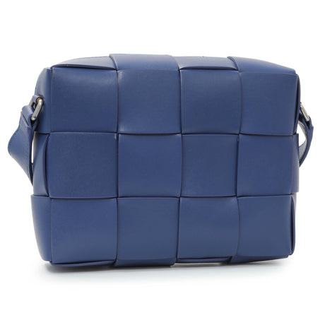 Bottega Veneta Blue Lambskin Maxi Intrecciato Cassette Camera Bag Handbags Bottega Veneta
