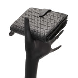 Bottega Veneta Black Intrecciato Bi-Fold Compact Wallet Accessories Bottega Veneta