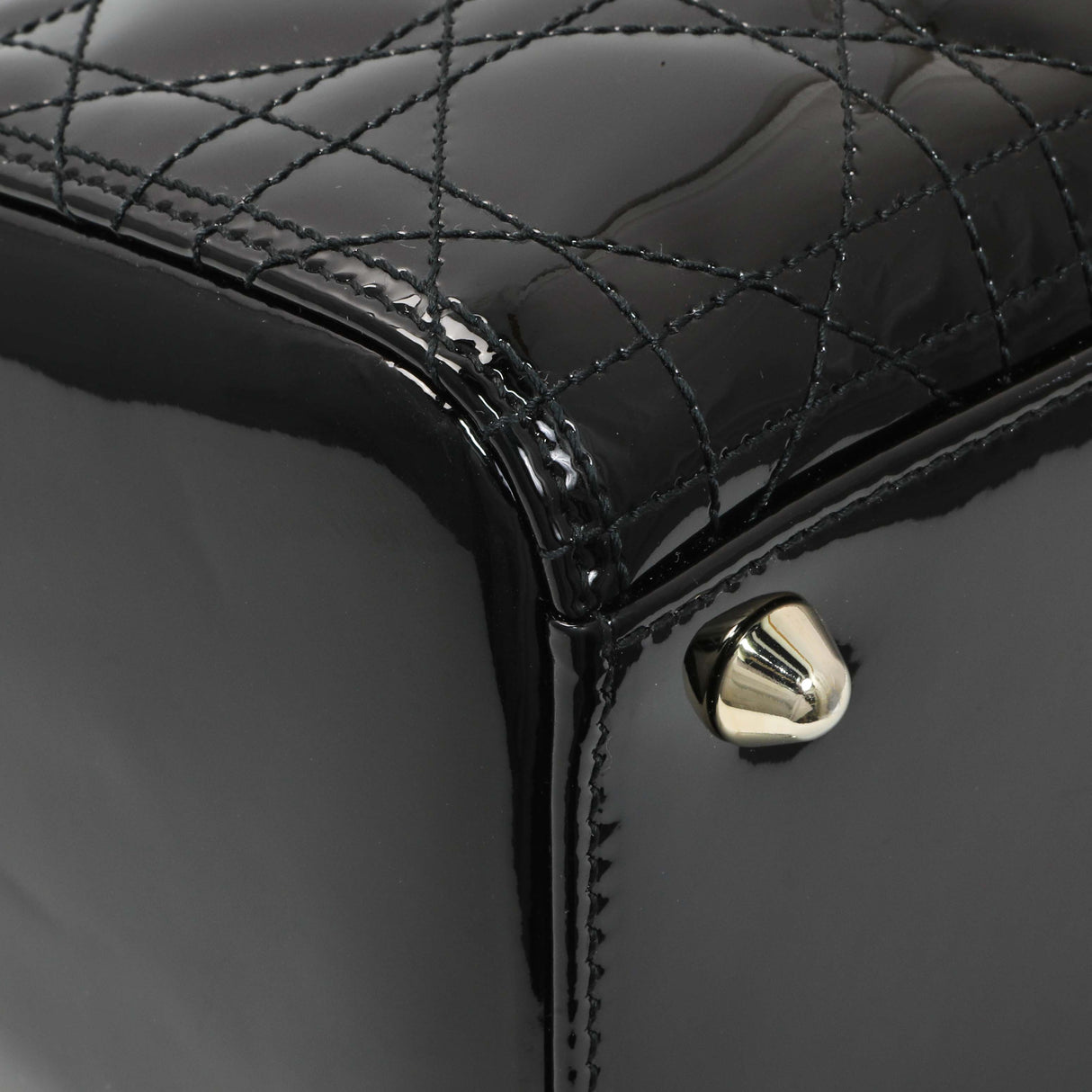 Christian Dior Black Patent Cannage Large Lady Dior Handbags Christian Dior