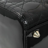 Christian Dior Black Patent Cannage Large Lady Dior Handbags Christian Dior
