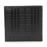Burberry Black Embossed Check Leather Bifold Wallet Accessories Burberry