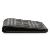 Burberry Black Embossed Check Leather Bifold Wallet Accessories Burberry