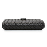 Bottega Veneta Black Intrecciato Bi-Fold Compact Wallet Accessories Bottega Veneta